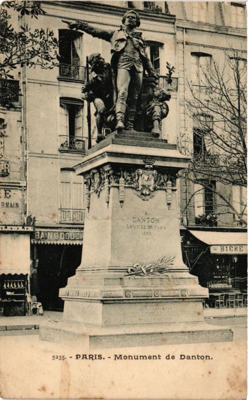 Carte postale ancienne Paris 6e Paris-Monument de Danton à Paris 6e