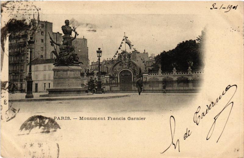 Carte postale ancienne Monument de Francis Garnier à Paris 6e