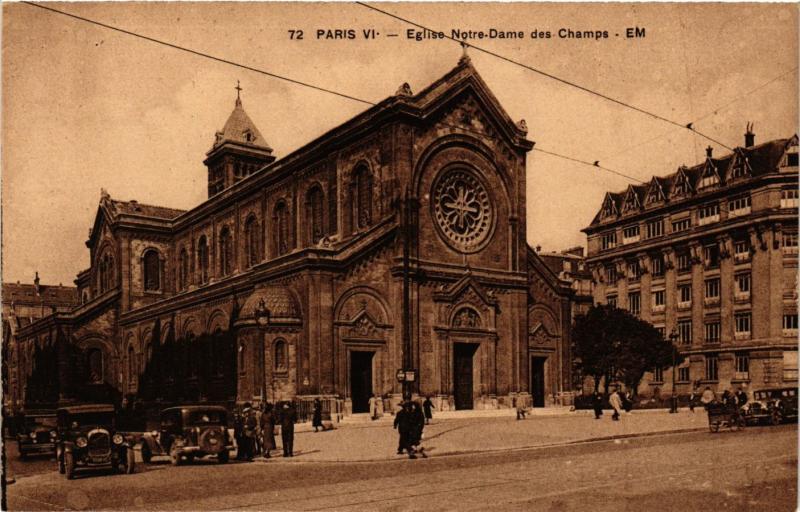 Carte postale ancienne Eglise-Notre-Dame des Champs à Paris 14e