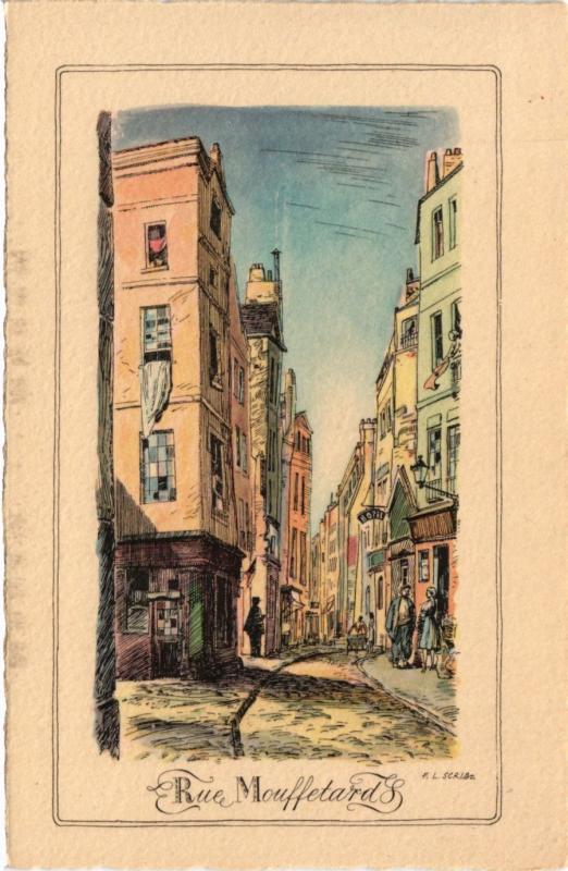 Carte postale ancienne Paris 5e-Rue Mouffetards à Paris 5e