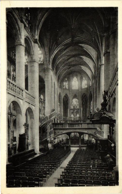 Carte postale ancienne Paris 5e-Intérieur de l'Eglise Saint-Etienne du Mont à Paris 5e
