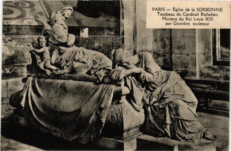 Carte postale ancienne Paris 5e-Eglise de la Sorbonne-Tombeau du Cardinal Richelieu à Paris 5e