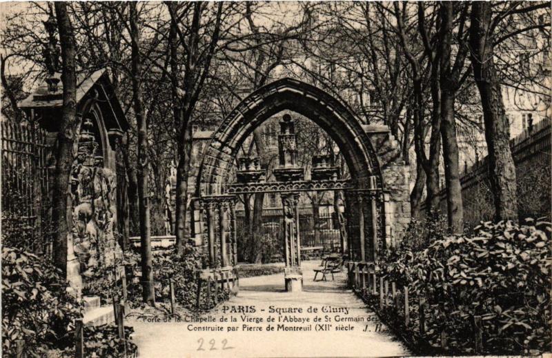 Carte postale ancienne Paris 5e-Square de Cluny-Porte de la Chapelle de la Vierge à Paris 5e