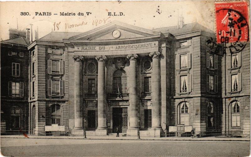 Carte postale ancienne Paris 5e-Mairie du Ve à Paris 5e