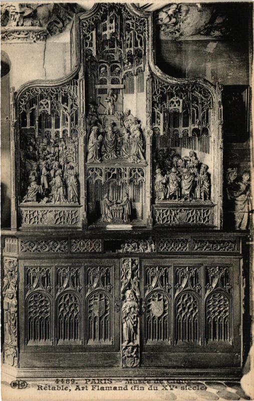 Carte postale ancienne Paris 5e-Musée de Cluny-Rétable-Art Flamand à Paris 5e