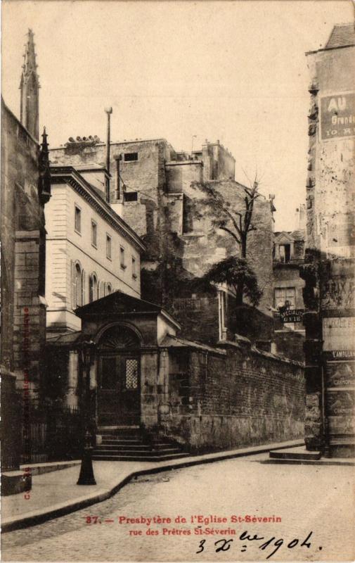 Carte postale ancienne Paris 5e-Presbytére de l'Eglise Saint-Séverin à Paris 5e