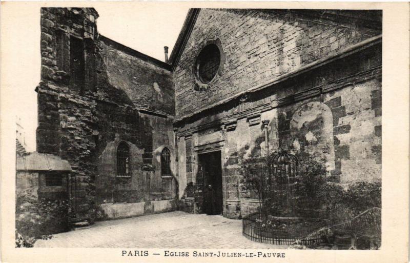 Carte postale ancienne Paris 5e-Eglise Saint Julien le Pauvre à Paris 5e