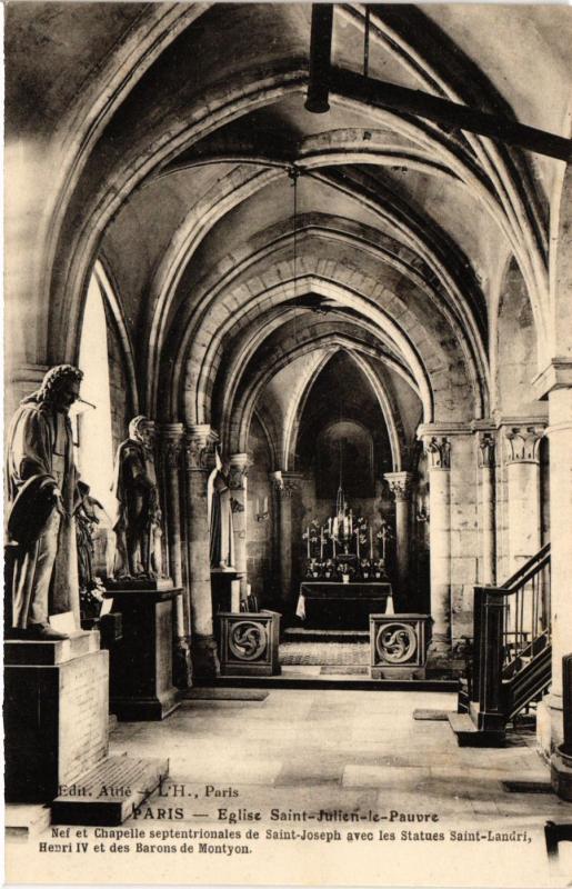 Carte postale ancienne Paris 5e-Eglise Saint Julien le Pauvre à Paris 5e