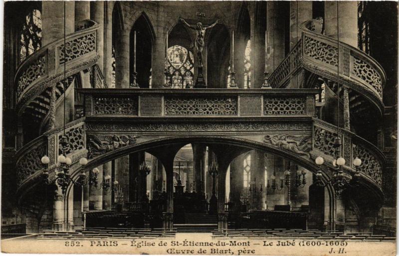 Carte postale ancienne Paris 5e-Eglise Saint Etienne du Mont-Le Jubé à Paris 5e