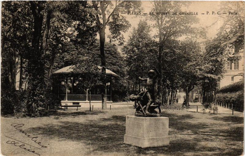 Carte postale ancienne Le Square de Grenelle à Paris 15e