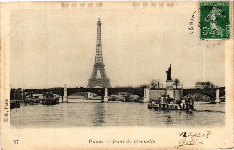 Carte postale ancienne Pont de Grenelle à Paris 16e