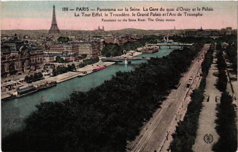 Carte postale ancienne Paris Panorama sur la Seine