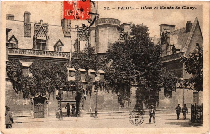 Carte postale ancienne Paris 5e-Hotel et Musée de Cluny à Paris 5e