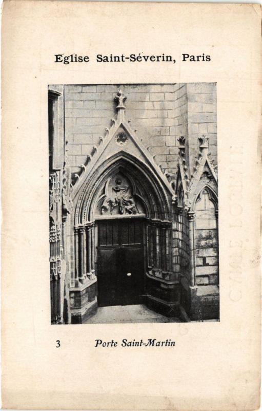 Carte postale ancienne Paris 5e-Eglise Saint Séverin-Porte Saint Séverin à Paris 5e