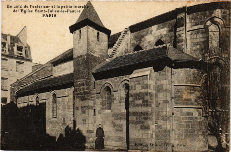 Carte postale ancienne Paris 5e-Eglise Saint Julien le Pauvre à Paris 5e