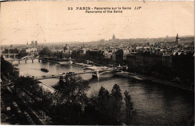 Carte postale ancienne Paris Panorama sur la Seine