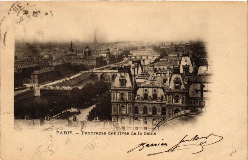 Carte postale ancienne Paris Panorama des Rives de la Seine