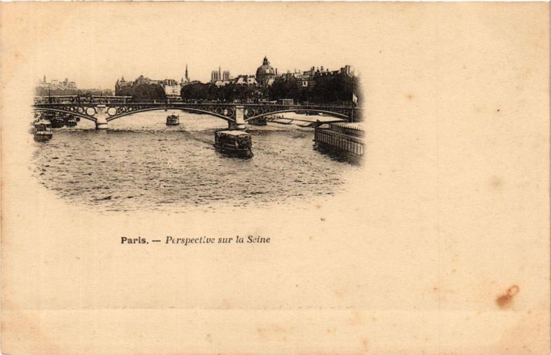 Carte postale ancienne Paris Perspective sur la Seine