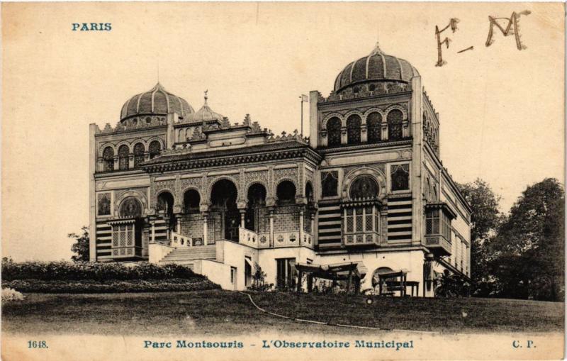Carte postale ancienne Parc Montsouris - L'Observatoire Municipal à Paris 14e
