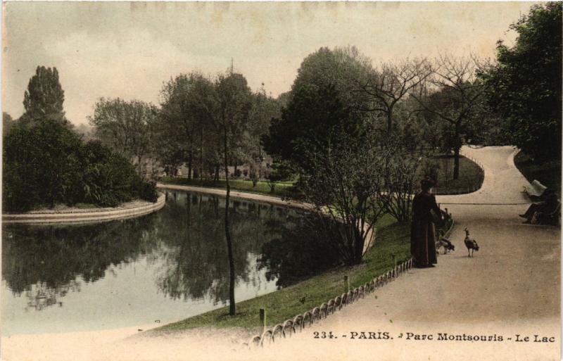 Carte postale ancienne Parc Montsouris - Le Lac à Paris 14e