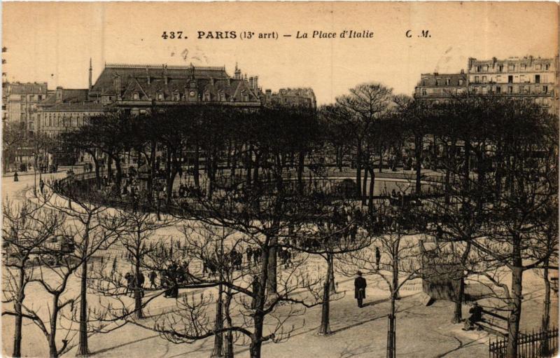 Carte postale ancienne Paris 13e Paris-La Place d'Italie à Paris 13e