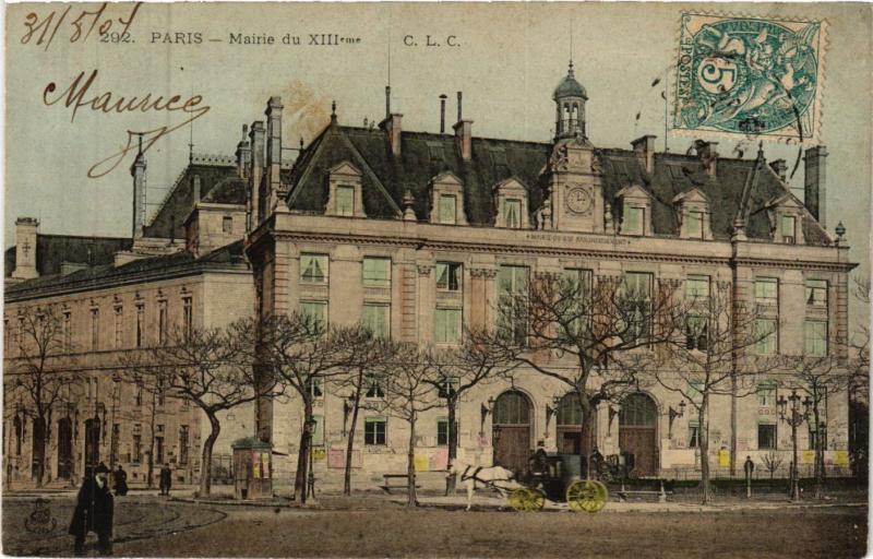 Carte postale ancienne Paris 13e Paris-Mairie à Paris 13e