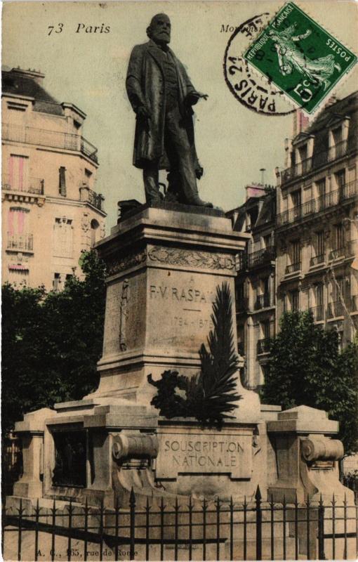 Carte postale ancienne Monument de Raspail à Paris 14e