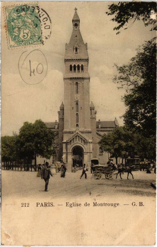 Carte postale ancienne Eglise de Montrouge à Paris 14e