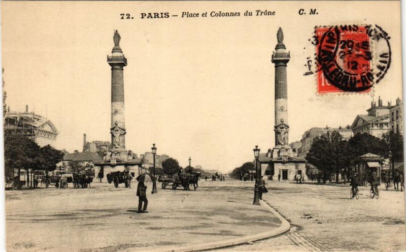 Carte postale ancienne Paris 12e-Place et Colonnes du Trone à Paris 12e