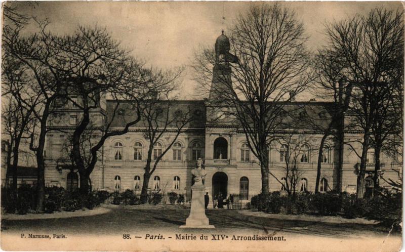 Carte postale ancienne Mairie du XIVe Arrondissement à Paris 14e