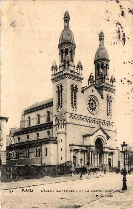 Carte postale ancienne Paris 13e Paris-L'Eglise Sainte-Anne de la Maison Blanche à Paris 13e