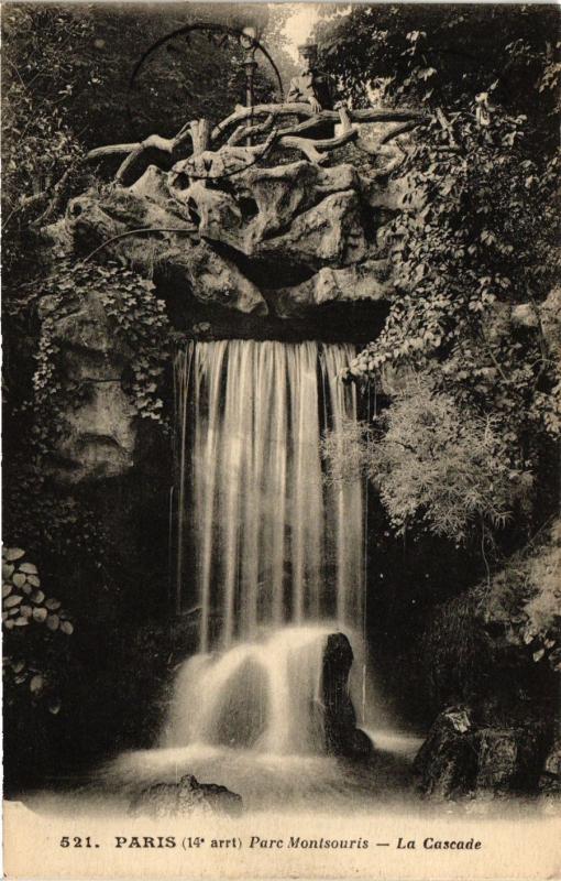 Carte postale ancienne Parc Montsouris - La Cascade à Paris 14e
