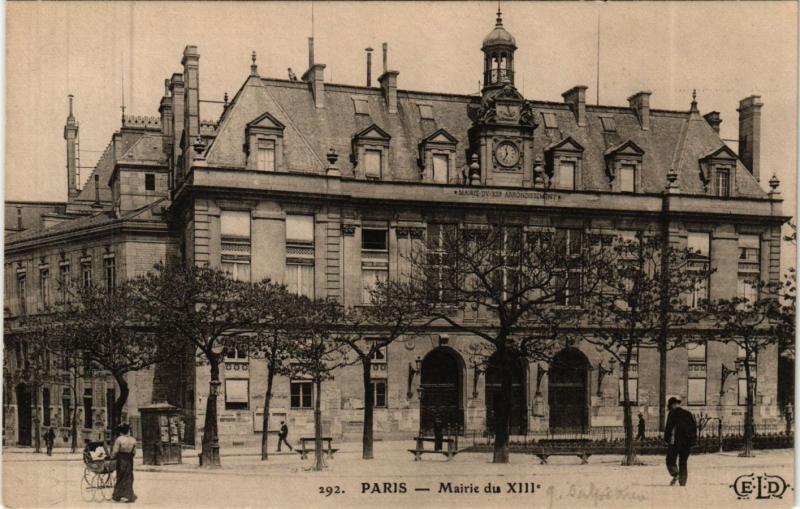 Carte postale ancienne Mairie du XIIIme à Paris 13e