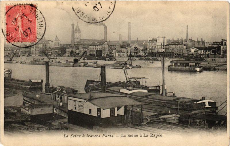 Carte postale ancienne La Seine à la Râpée à Paris 13e