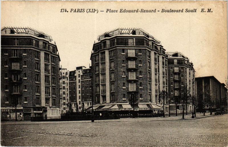 Carte postale ancienne Paris 12e-Place Edouard Renard-Boulevard Soult à Paris 12e