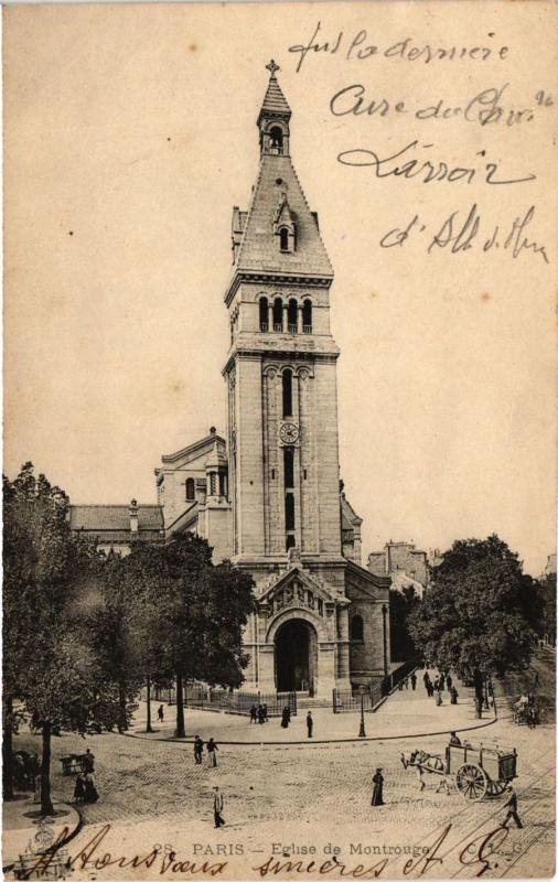 Carte postale ancienne Eglise de Montrouge à Paris 14e