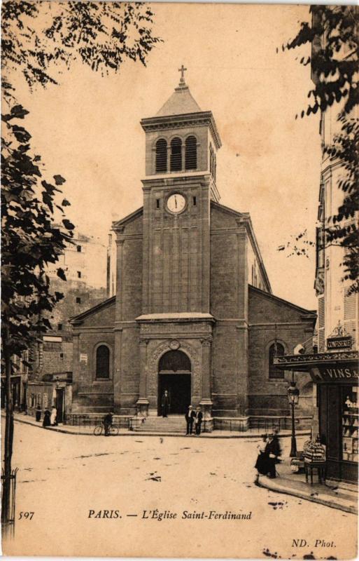 Carte postale ancienne L'Eglise Saint-Ferdinand à Paris 17e