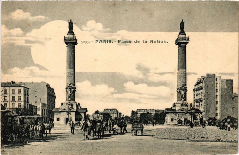 Carte postale ancienne Paris 12e-Place de la Nation à Paris 12e
