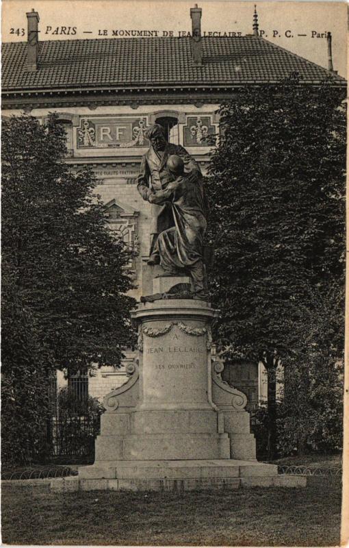 Carte postale ancienne Le Monument de Jean Leclaire à Paris 17e