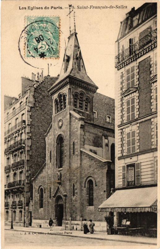 Carte postale ancienne Saint-Francois de Salles à Paris 17e