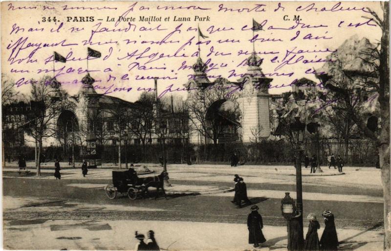 Carte postale ancienne La Porte Maillot et Luna Park à Paris 17e
