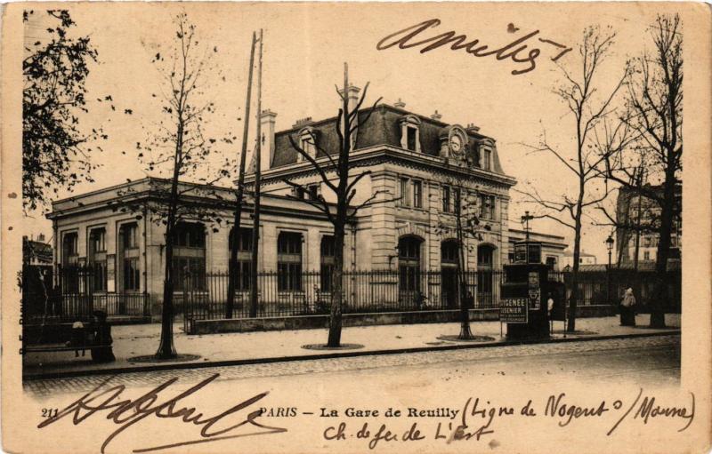 Carte postale ancienne Paris 12e-La Gare de Reuilly à Paris 12e