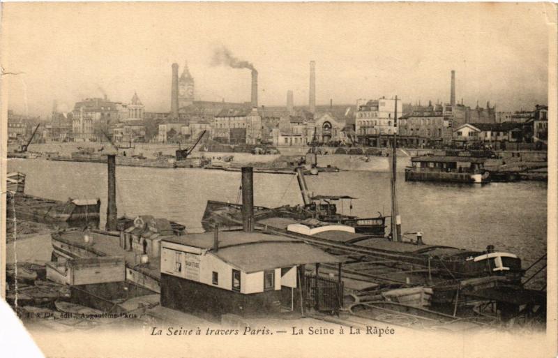 Carte postale ancienne La Seine à la Râpée à Paris 13e