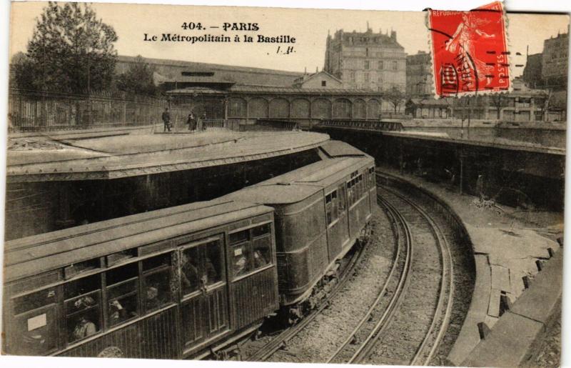 Carte postale ancienne Paris 12e-Le Métroplotain á la Bastille à Paris 12e