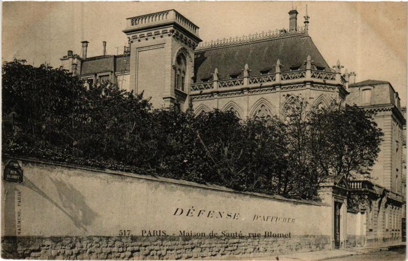 Carte postale ancienne Maison de Santé, rue Blomet à Paris 15e