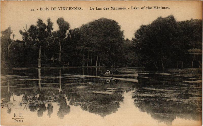 Carte postale ancienne Paris 12e-Bois de Vincennes-Le Lac des Minimes à Paris 12e