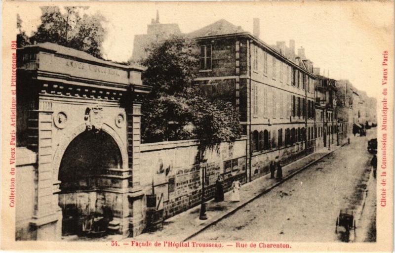 Carte postale ancienne Paris 12e-Hópital Trousseau-Rue de Charenton à Paris 12e