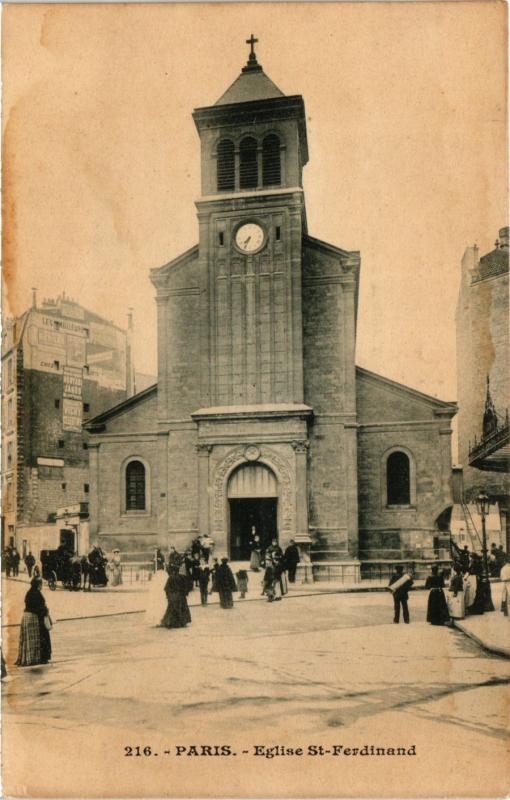 Carte postale ancienne Eglise Saint-Ferdinand à Paris 17e