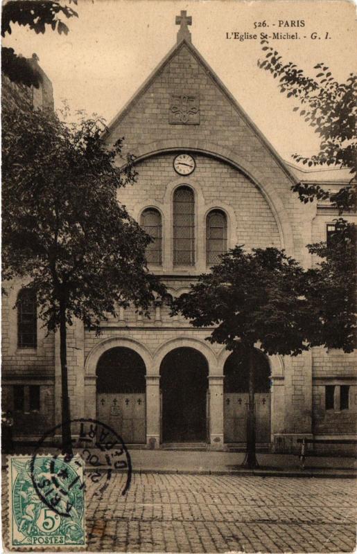 Carte postale ancienne Eglise Saint-Michel à Paris 17e