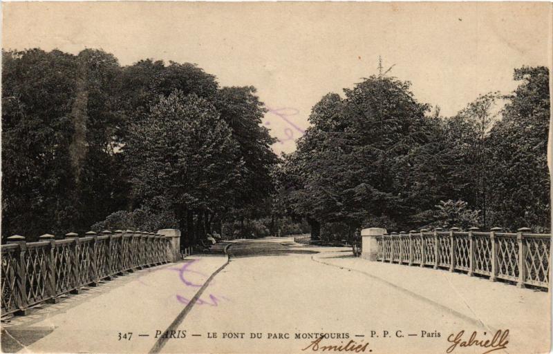 Carte postale ancienne Le Pont du Parc Montsouris à Paris 14e